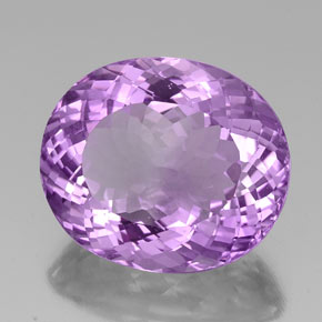30.59 ct Violet Amethyst Stone, Natural Amethyst in Oval Portuguese-Cut Shape for Sale