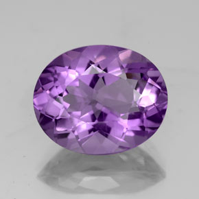 3.96 ct Violet Amethyst Gemstone, Amethyst Gem in Oval Facet Shape for Sale.