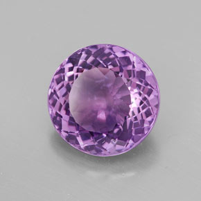 3.31 ct Violet Amethyst Stone, Natural Amethyst in Round Facet Shape for Sale
