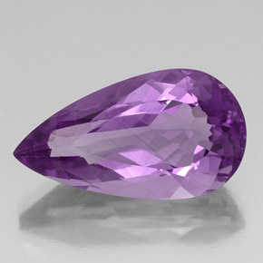 20.93 ct Violet Amethyst Gemstone, Amethyst Gem in Pear Facet Shape for Sale.