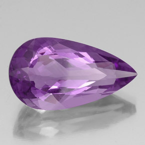 20.93 ct Violet Amethyst Stone, Natural Amethyst in Pear Facet Shape for Sale