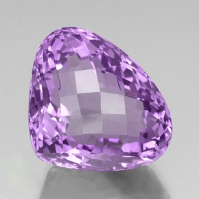 36.79 ct Violet Amethyst Stone, Natural Amethyst in Pear Checkerboard Shape for Sale