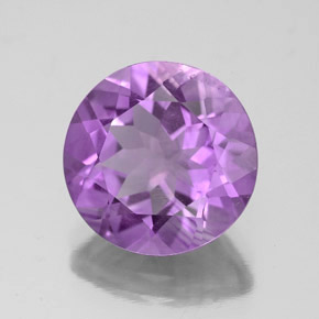 4.19 ct Violet Amethyst Stone, Natural Amethyst in Round Facet Shape for Sale