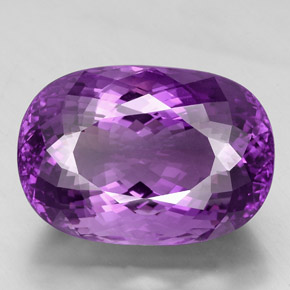 67.64 ct Violet Amethyst Gemstone, Amethyst Gem in Oval Portuguese-Cut Shape for Sale.