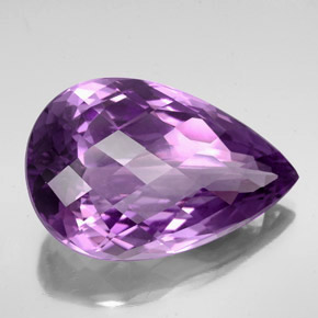 74.05 ct Violet Amethyst Stone, Natural Amethyst in Pear Checkerboard Shape for Sale