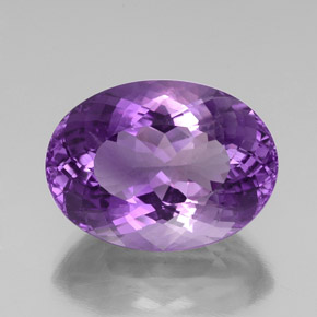 29.09 ct Violet Amethyst Gemstone, Amethyst Gem in Oval Portuguese-Cut Shape for Sale.