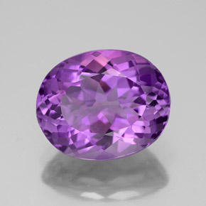 4.50 ct Violet Amethyst Gemstone, Amethyst Gem in Oval Facet Shape for Sale.