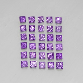 3.51 ct Violet Amethyst Gemstone, Amethyst Gem in Princess-Cut Shape for Sale.