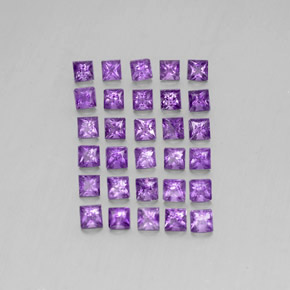 Violeta medio Amatista Gema - 0.1ct Corte Princesa (ID: 340833)