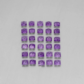 Amethyst Gemstones in 3.1 x 3.1 mm Size for Sale, Amethyst Stones in Medium Violet Color
