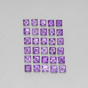 3.80 ct Violet Amethyst Gemstone, Amethyst Gem in Princess-Cut Shape for Sale.