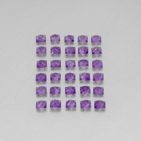 Amethyst Gemstones in 3 x 3 mm Size for Sale, Amethyst Stones in Vivid Violet Color
