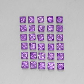 3.72 ct Violet Amethyst Gemstone, Amethyst Gem in Princess-Cut Shape for Sale.