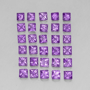 3.72 ct Violet Amethyst Stone, Natural Amethyst in Princess-Cut Shape for Sale