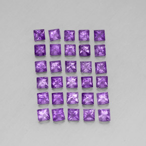 3.78 ct Violet Amethyst Gemstone, Amethyst Gem in Princess-Cut Shape for Sale.