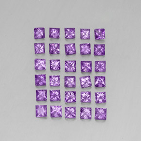 3.54 ct Violet Amethyst Gemstone, Amethyst Gem in Princess-Cut Shape for Sale.
