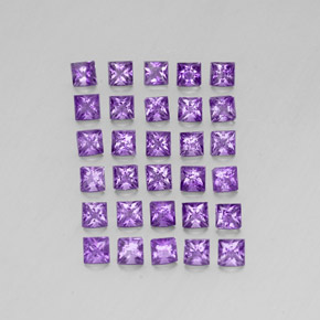 3.60 ct Violet Amethyst Gemstone, Amethyst Gem in Princess-Cut Shape for Sale.