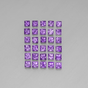 3.62 ct Violet Amethyst Gemstone, Amethyst Gem in Princess-Cut Shape for Sale.