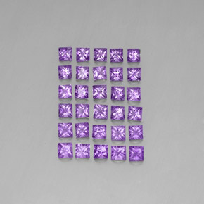 Intense Violet Amethyst Gem - 0.1ct Princess-Cut (ID: 341204)