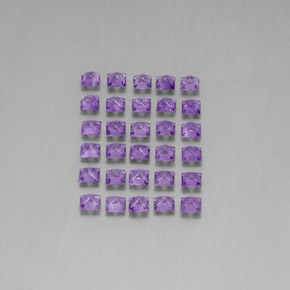 Amethyst Gemstones in 3 x 3 mm (calibrated) Size for Sale, Amethyst Stones in Intense Violet Color