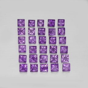 3.72 ct Violet Amethyst Gemstone, Amethyst Gem in Princess-Cut Shape for Sale.
