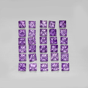 3.55 ct Violet Amethyst Gemstone, Amethyst Gem in Princess-Cut Shape for Sale.