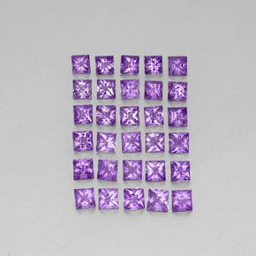 3.43 ct Violet Amethyst Gemstone, Amethyst Gem in Princess-Cut Shape for Sale.