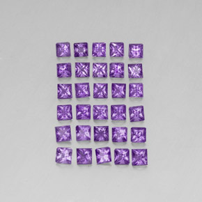 3.68 ct Violet Amethyst Gemstone, Amethyst Gem in Princess-Cut Shape for Sale.