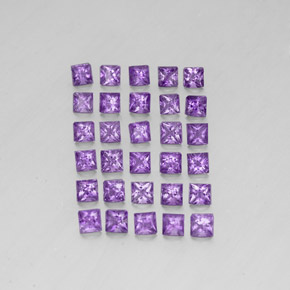 Medium Pink Violet Amethyst Gem - 0.1ct Princess-Cut (ID: 341335)