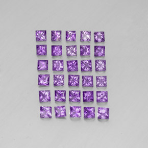 3.84 ct Violet Amethyst Gemstone, Amethyst Gem in Princess-Cut Shape for Sale.