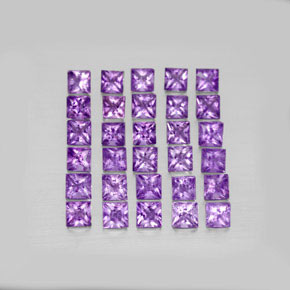 3.49 ct Violet Amethyst Gemstone, Amethyst Gem in Princess-Cut Shape for Sale.