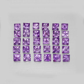 3.68 ct Violet Amethyst Gemstone, Amethyst Gem in Princess-Cut Shape for Sale.