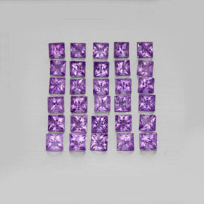 3.42 ct Violet Amethyst Gemstone, Amethyst Gem in Princess-Cut Shape for Sale.