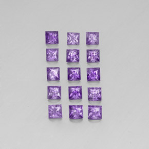 2.71 ct Violet Amethyst Gemstone, Amethyst Gem in Princess-Cut Shape for Sale.