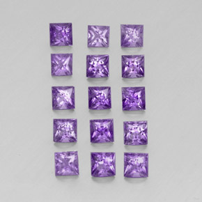 2.71 ct Violet Amethyst Stone, Natural Amethyst in Princess-Cut Shape for Sale