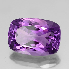 13.68 ct Violet Amethyst Stone, Natural Amethyst in Cushion-Cut Shape for Sale