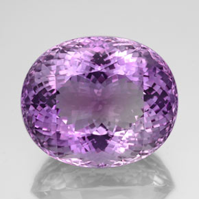 124.50 ct Violet Amethyst Gemstone, Amethyst Gem in Oval Facet Shape for Sale.