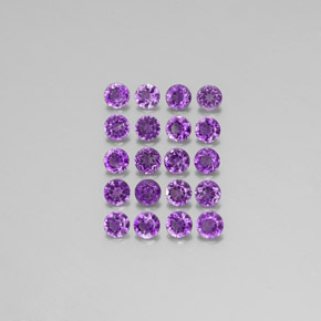 2.94 ct Violet Amethyst Gemstone, Amethyst Gem in Round Facet Shape for Sale.