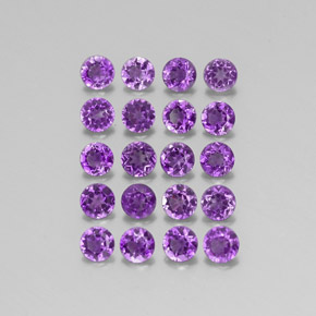 2.94 ct Violet Amethyst Stone, Natural Amethyst in Round Facet Shape for Sale