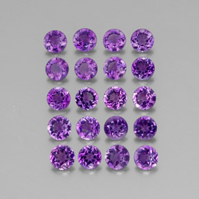 2.81 ct Violet Amethyst Stone, Natural Amethyst in Round Facet Shape for Sale
