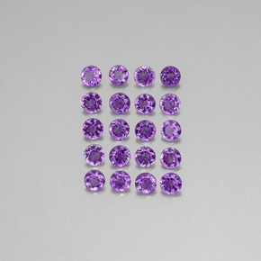 2.76 ct Violet Amethyst Gemstone, Amethyst Gem in Round Facet Shape for Sale.