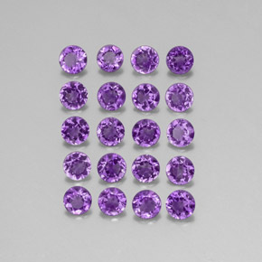 2.76 ct Violet Amethyst Stone, Natural Amethyst in Round Facet Shape for Sale