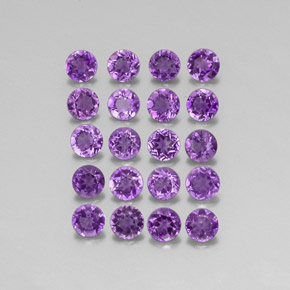 2.90 ct Violet Amethyst Stone, Natural Amethyst in Round Facet Shape for Sale
