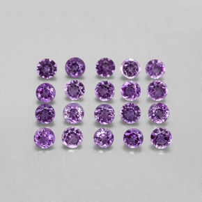 2.86 ct Violet Amethyst Gemstone, Amethyst Gem in Round Facet Shape for Sale.
