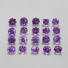2.86 ct Violet Amethyst Stone, Natural Amethyst in Round Facet Shape for Sale