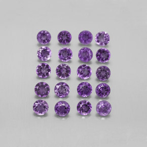 2.91 ct Violet Amethyst Gemstone, Amethyst Gem in Round Facet Shape for Sale.