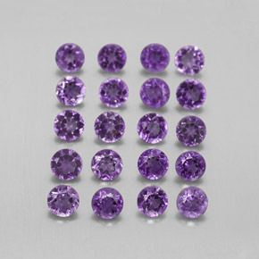 2.91 ct Violet Amethyst Stone, Natural Amethyst in Round Facet Shape for Sale
