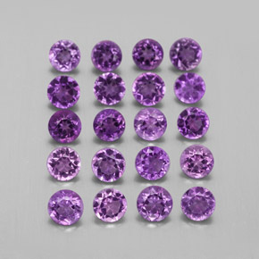 2.85 ct Violet Amethyst Stone, Natural Amethyst in Round Facet Shape for Sale