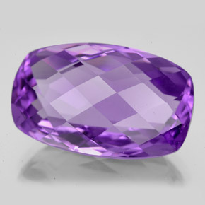 18.21 ct Violet Amethyst Stone, Natural Amethyst in Cushion Checkerboard Shape for Sale