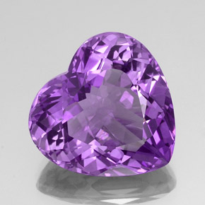 20.85 ct Violet Amethyst Gemstone, Amethyst Gem in Heart Facet Shape for Sale.